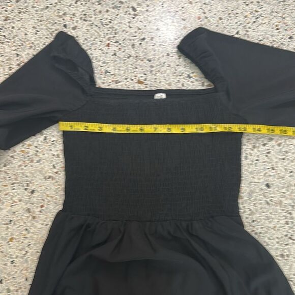 New Commense black midi side slit long sleeve dress small S - Picture 5 of 8